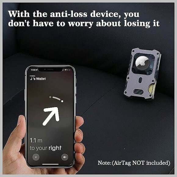 WXM Wallet for Men with AirTag Holder Credit slim Front , Airtag Wallet Bronze - Picture 2 of 8